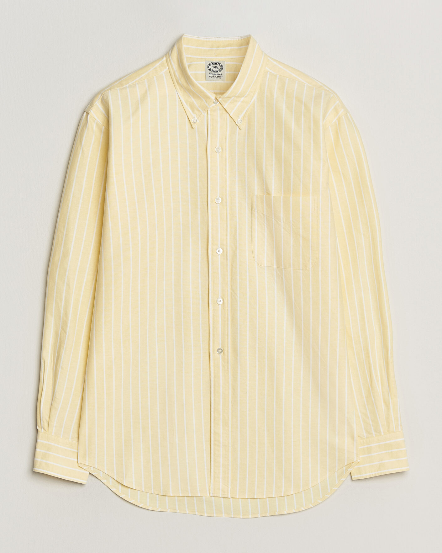 Hombres | Camisas | Kamakura Shirts | Vintage Ivy Oxford BD Shirt Yellow Blazer Stripe