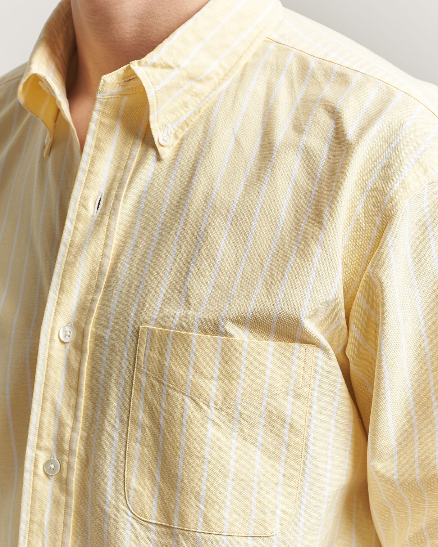 Hombres | Camisas | Kamakura Shirts | Vintage Ivy Oxford BD Shirt Yellow Blazer Stripe