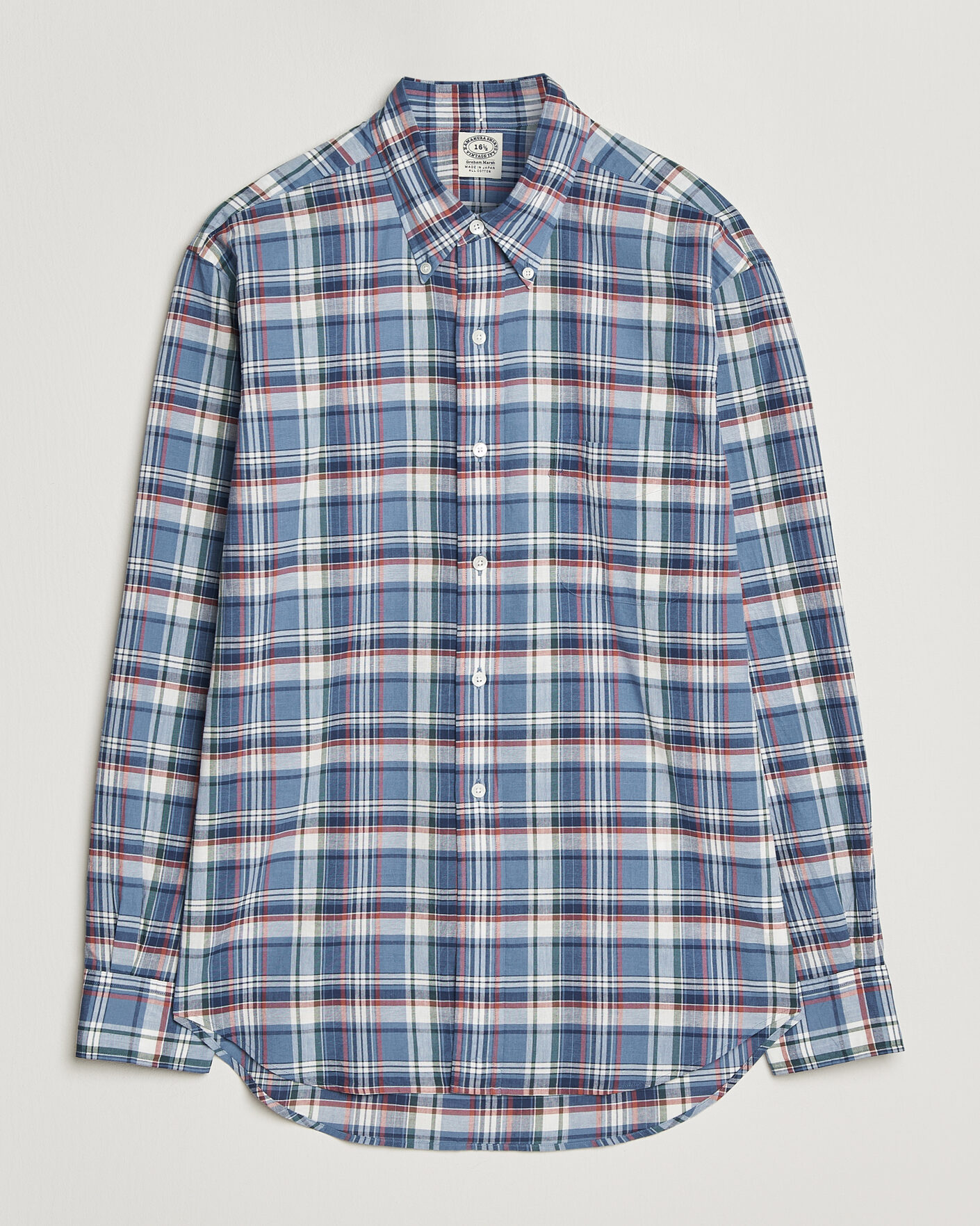 Hombres | Camisas | Kamakura Shirts | Vintage Ivy Button Down Shirt Blue Madras