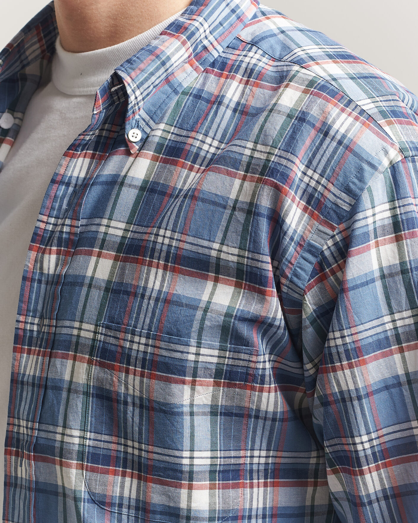 Hombres | Camisas | Kamakura Shirts | Vintage Ivy Button Down Shirt Blue Madras