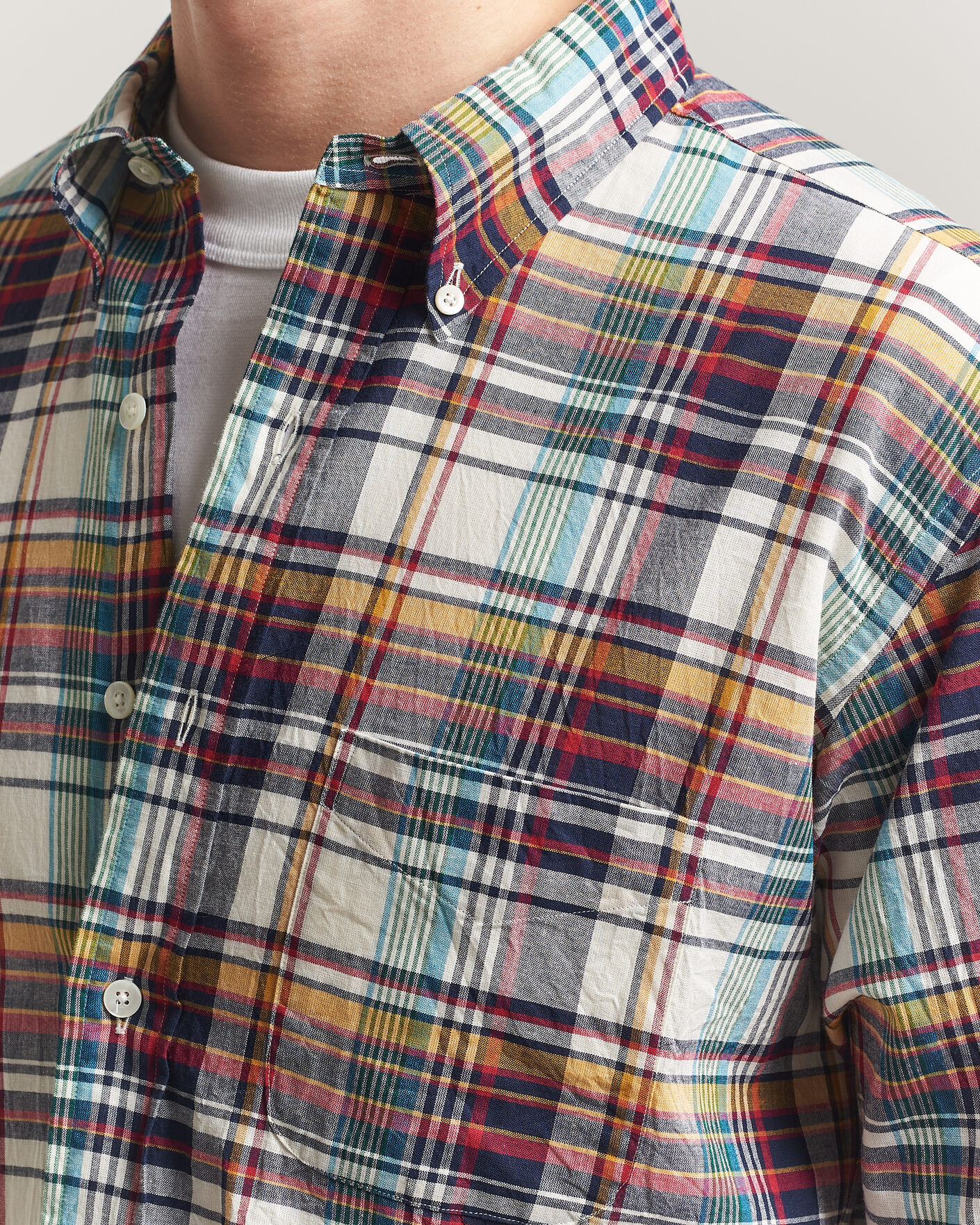 Hombres | Camisas | Kamakura Shirts | Vintage Ivy Button Down Shirt Yellow Madras