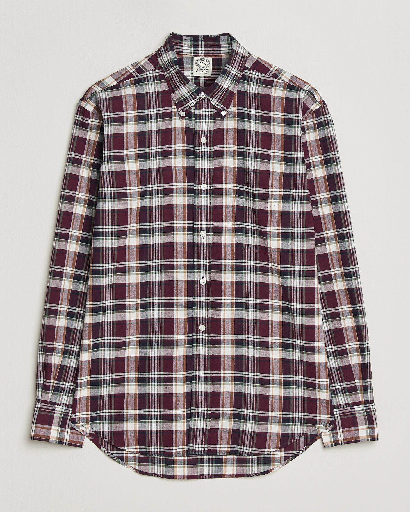 Hombres | Camisas | Kamakura Shirts | Vintage Ivy Button Down Shirt Red Madras