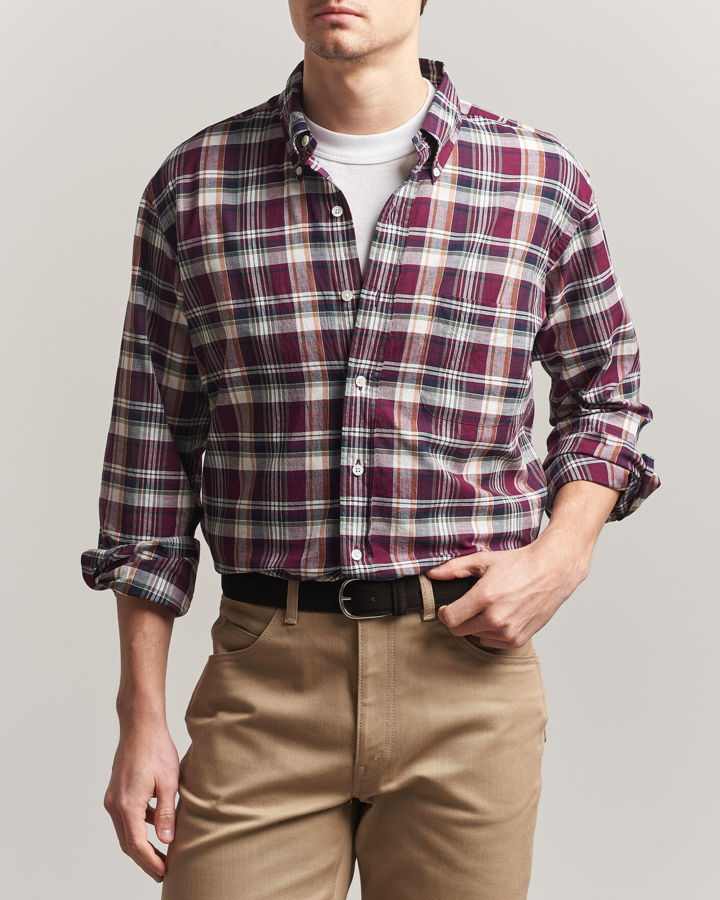 Hombres | Camisas | Kamakura Shirts | Vintage Ivy Button Down Shirt Red Madras