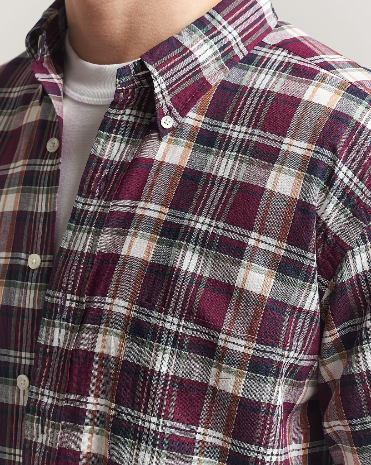 Hombres | Camisas | Kamakura Shirts | Vintage Ivy Button Down Shirt Red Madras
