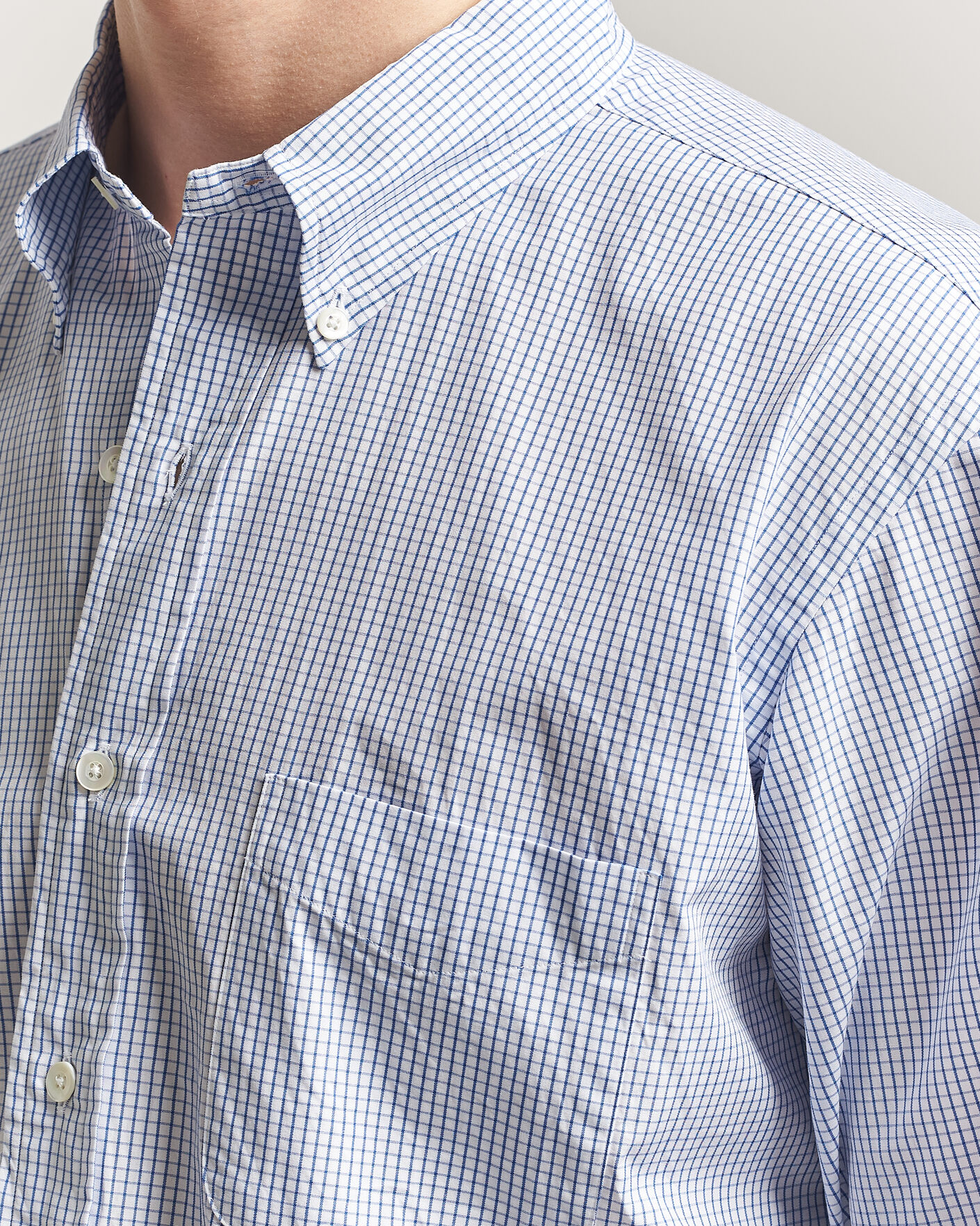 Hombres | Camisas | Kamakura Shirts | Vintage Ivy Button Down Shirt Blue Check