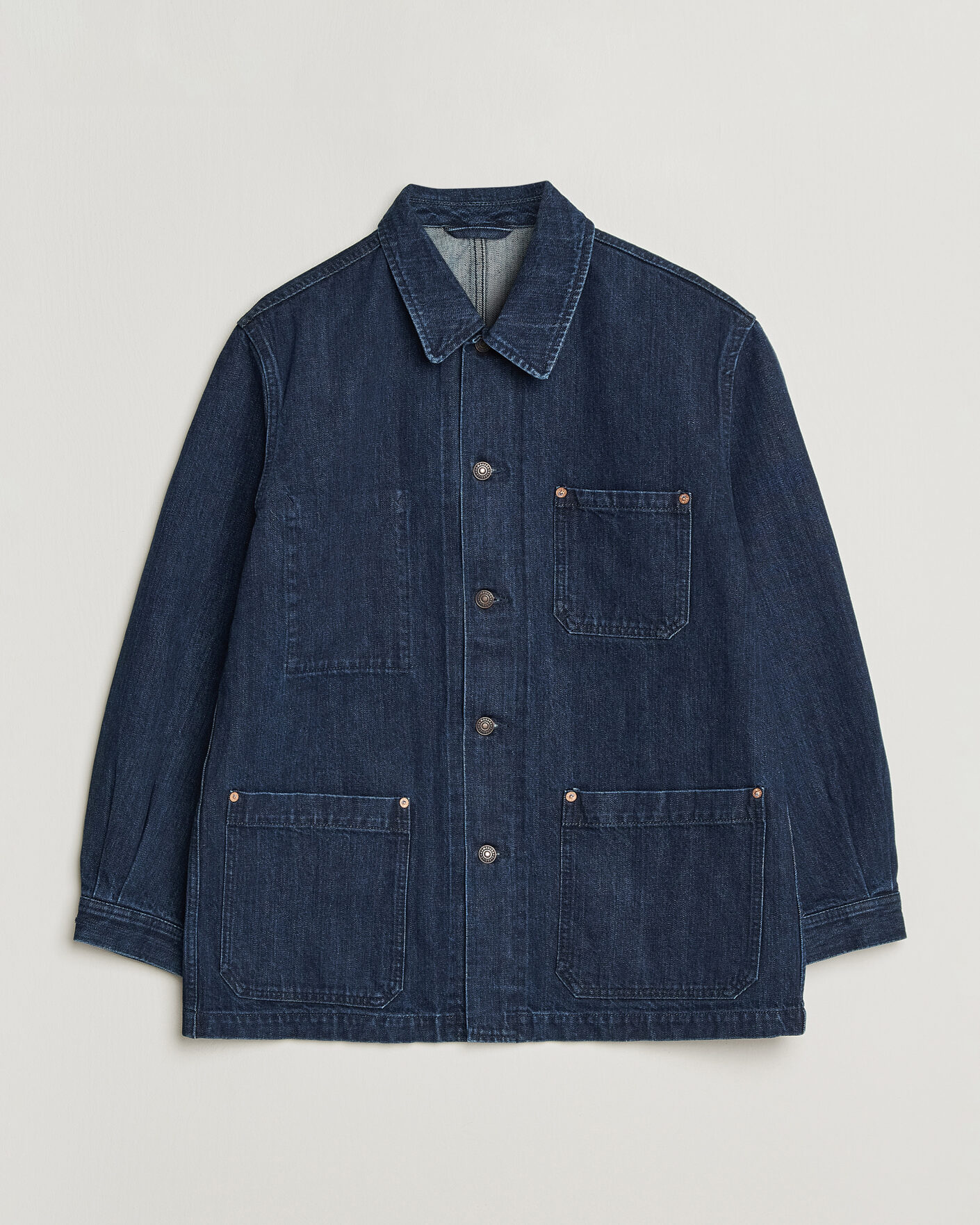 Hombres | Abrigos y chaquetas | Kamakura Shirts | French Work Jacket Dark Denim