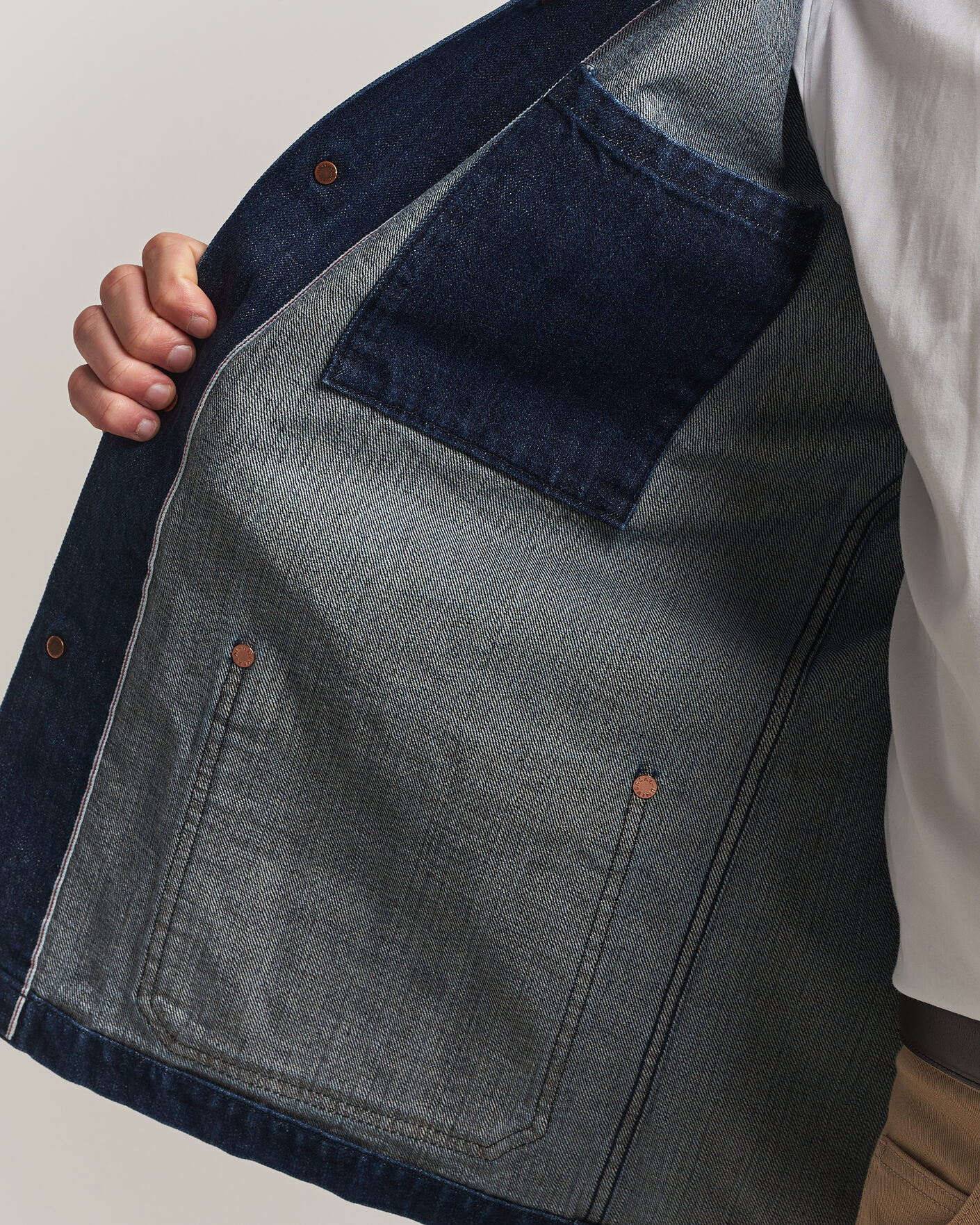 Hombres | Abrigos y chaquetas | Kamakura Shirts | French Work Jacket Dark Denim