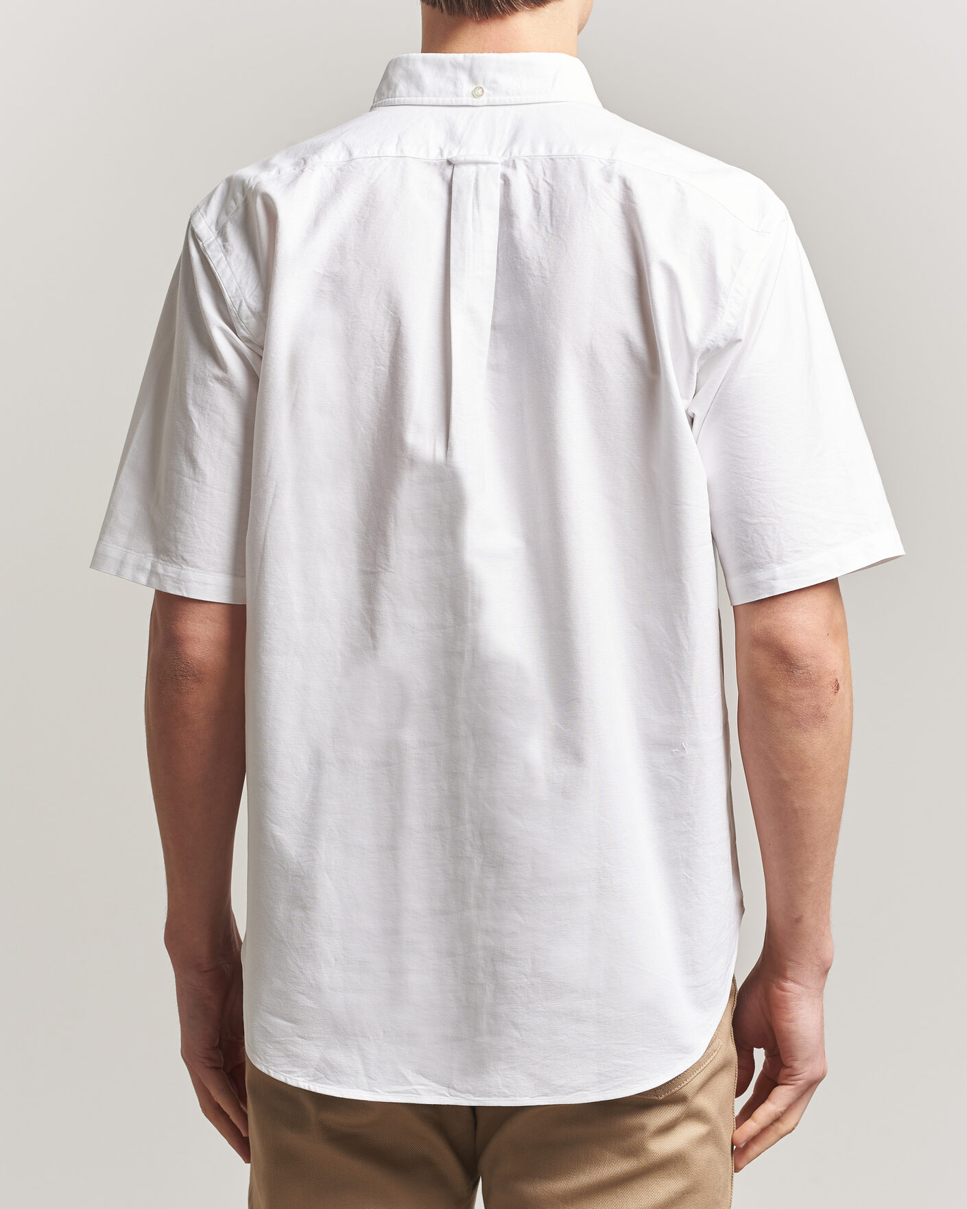 Hombres | Camisas | Kamakura Shirts | Vintage Ivy Half Sleeve Oxford Popover White