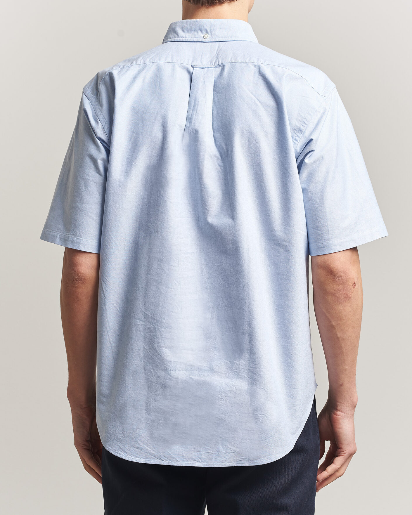 Hombres | Camisas | Kamakura Shirts | Vintage Ivy Half Sleeve Oxford Popover Light Blue