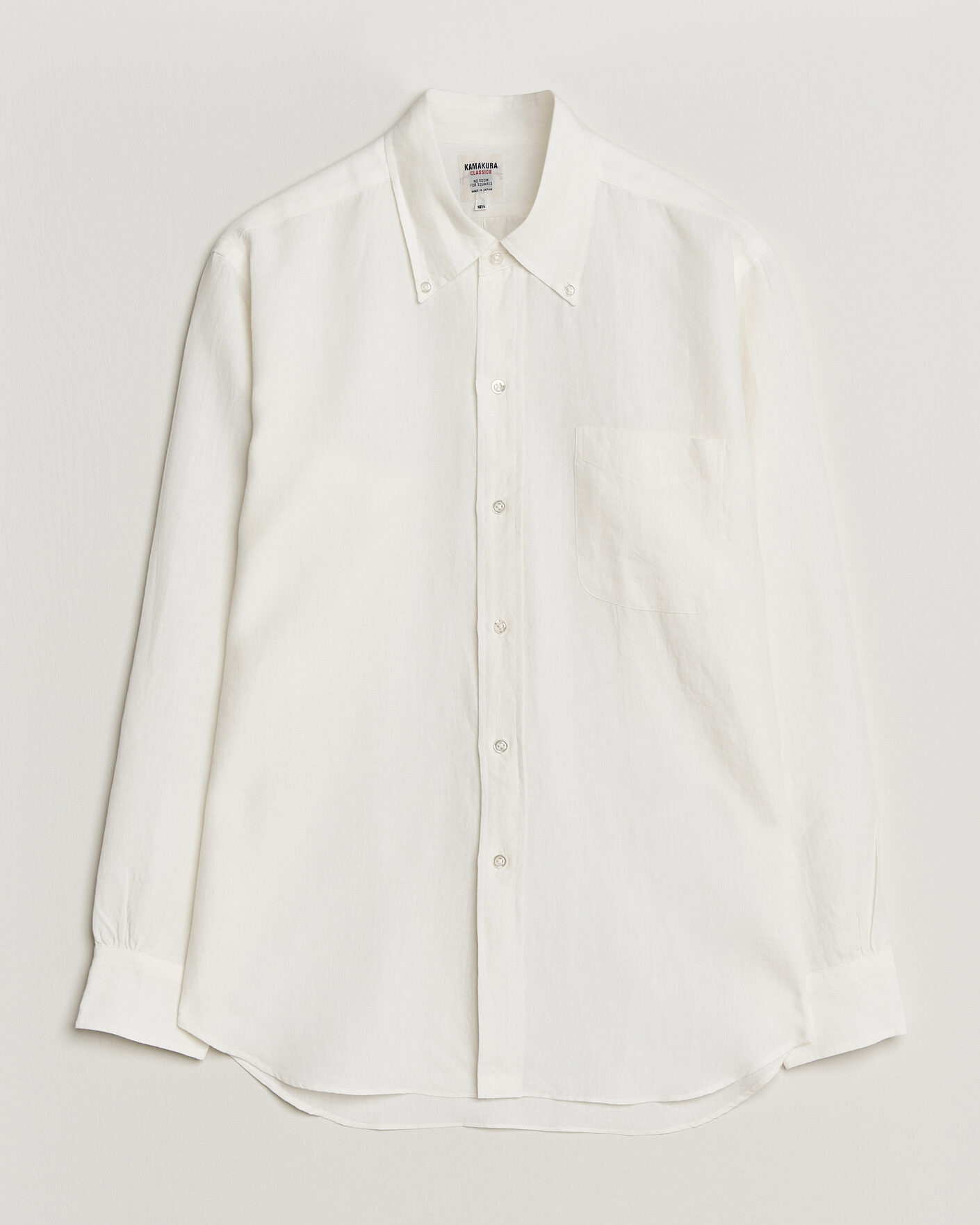 Hombres | Camisas | Kamakura Shirts | Linen Ametora Shirt White