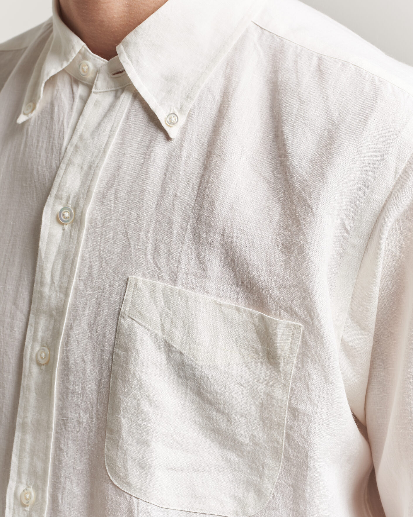 Hombres | Camisas | Kamakura Shirts | Linen Ametora Shirt White