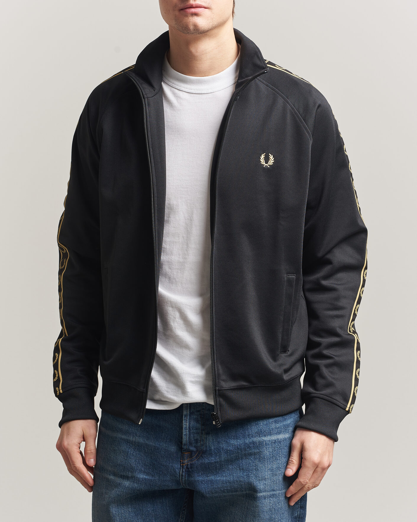 Hombres | Jerséis y prendas de punto | Fred Perry | Taped Track Jacket Black