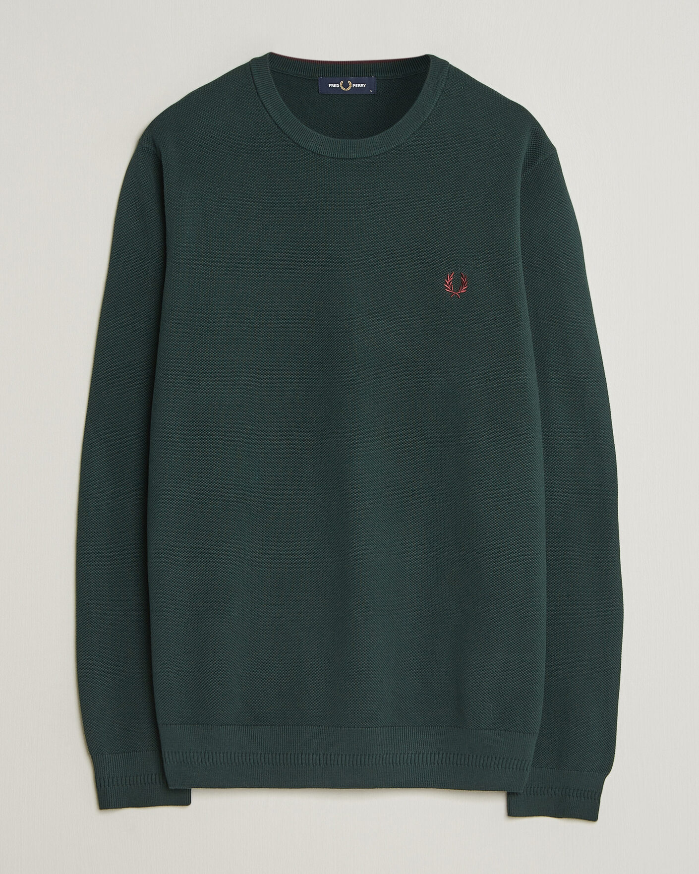 Hombres | Jerséis y prendas de punto | Fred Perry | Piqué Stitched Sweater Grassroots Green