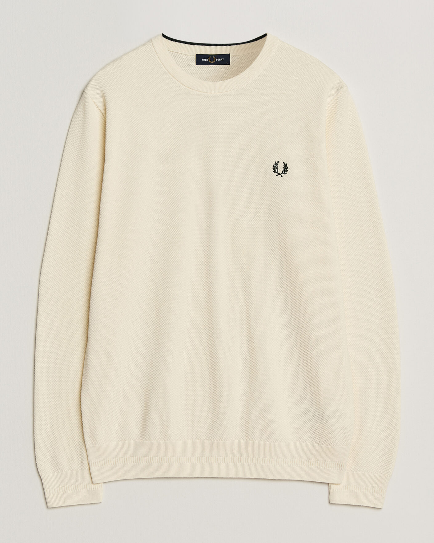 Hombres | Jerséis y prendas de punto | Fred Perry | Piqué Stitched Sweater Ecru