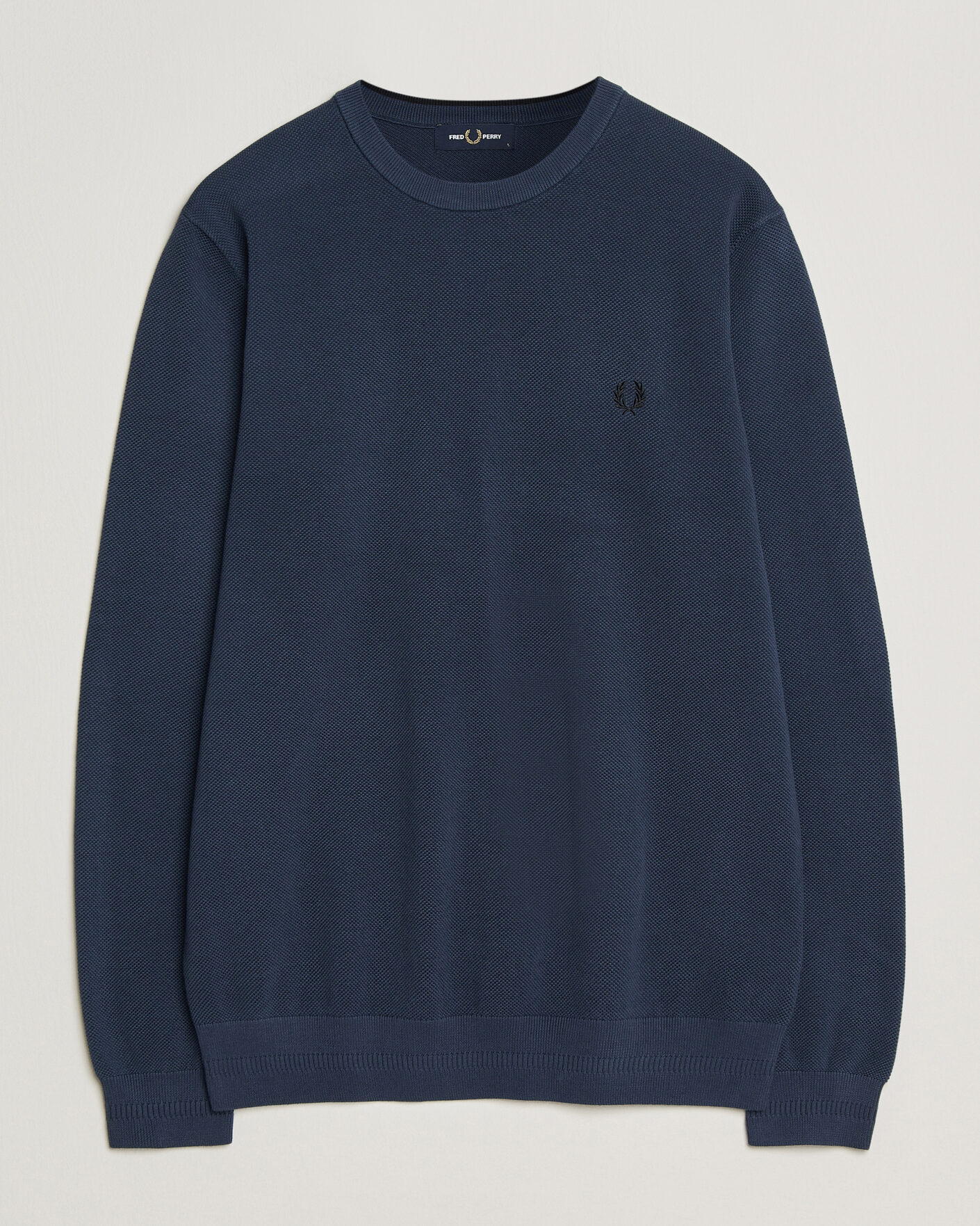 Hombres | Jerséis y prendas de punto | Fred Perry | Piqué Stitched Sweater Dark Airforce