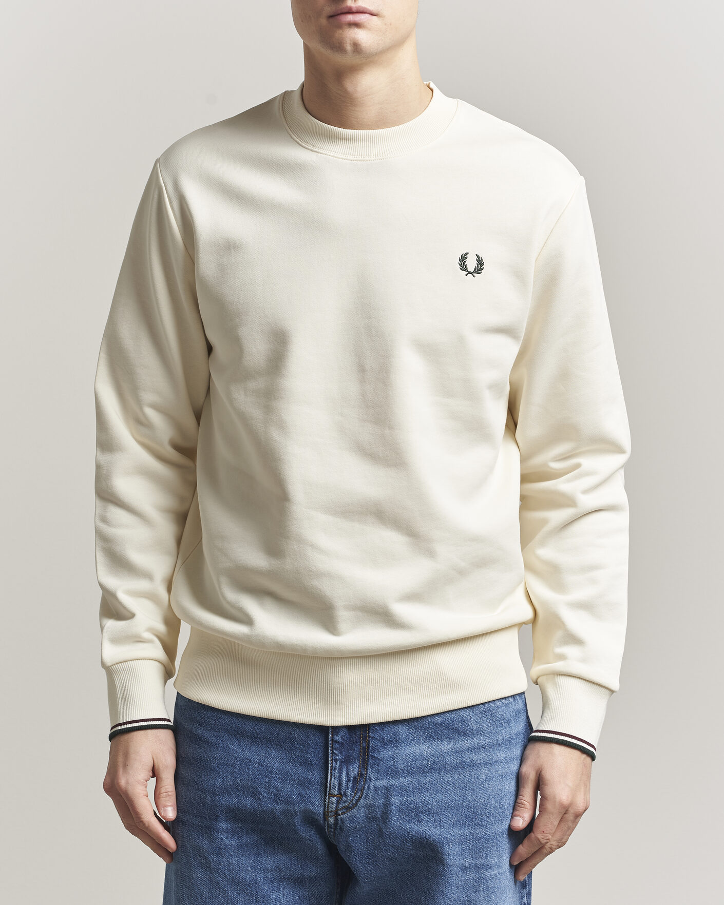 Hombres | Jerséis y prendas de punto | Fred Perry | Crew Neck Sweatshirt Ecru