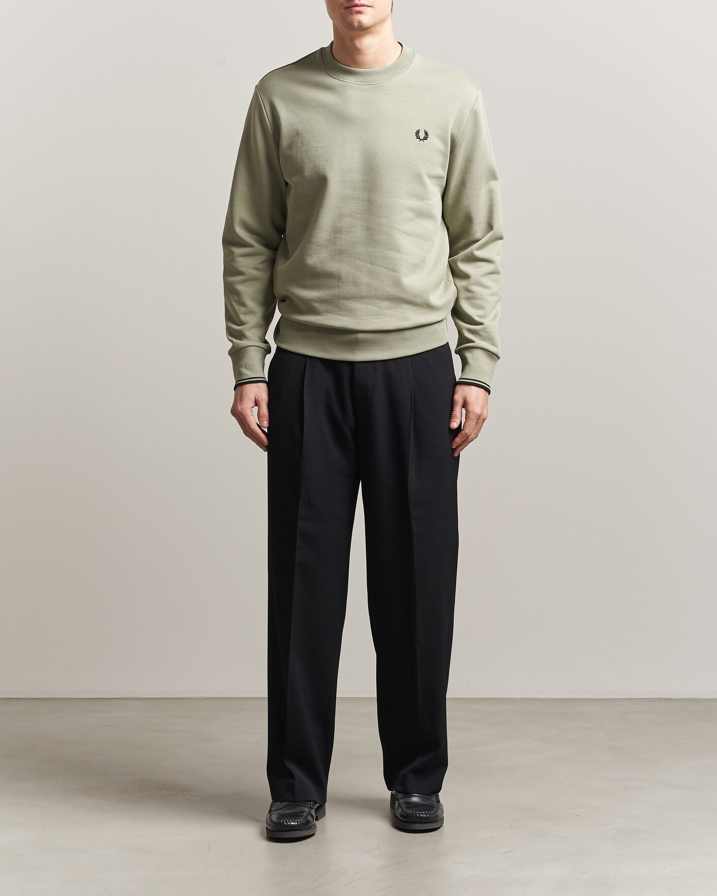 Hombres | Jerséis y prendas de punto | Fred Perry | Crew Neck Sweatshirt Seagrass Green