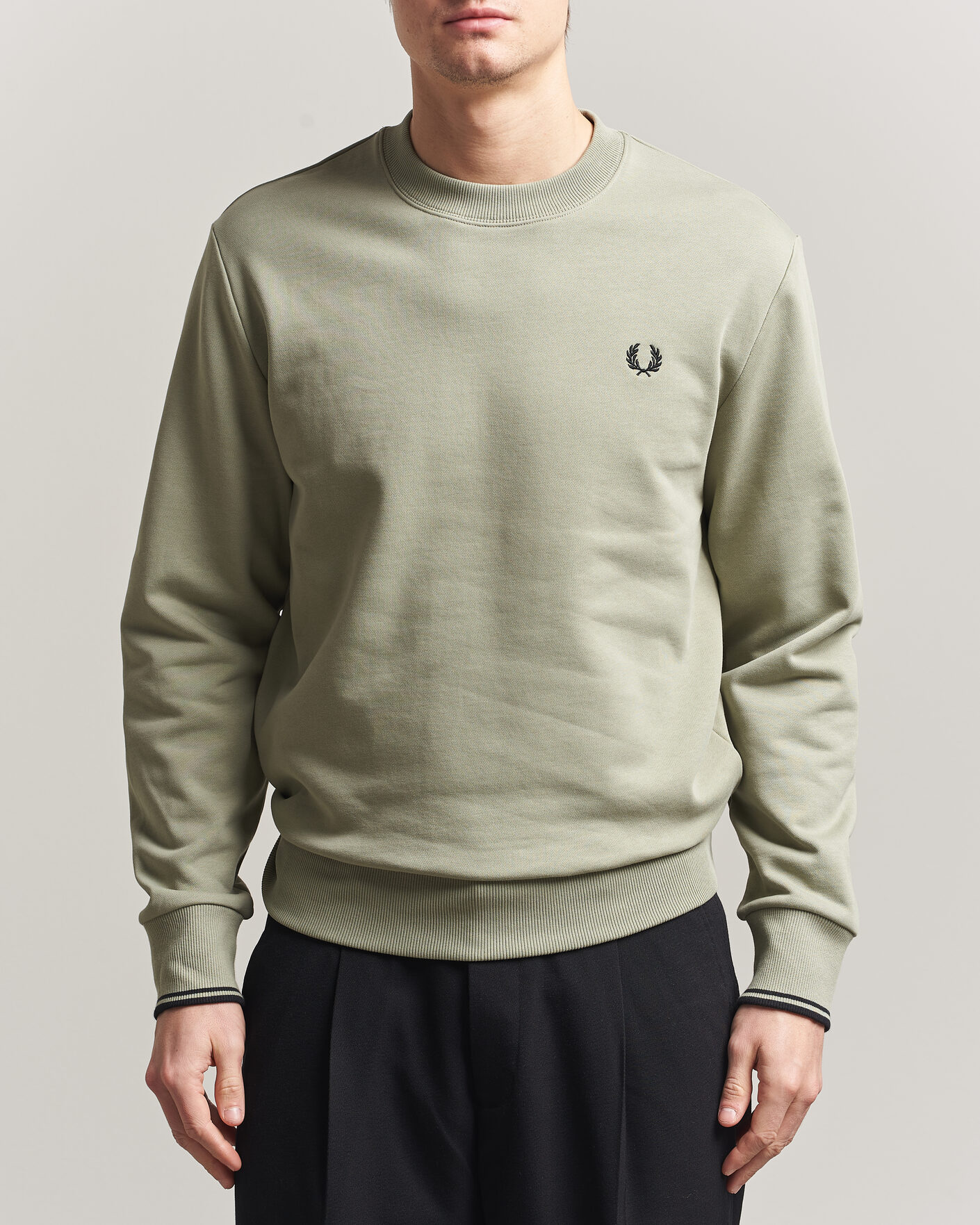 Hombres | Jerséis y prendas de punto | Fred Perry | Crew Neck Sweatshirt Seagrass Green