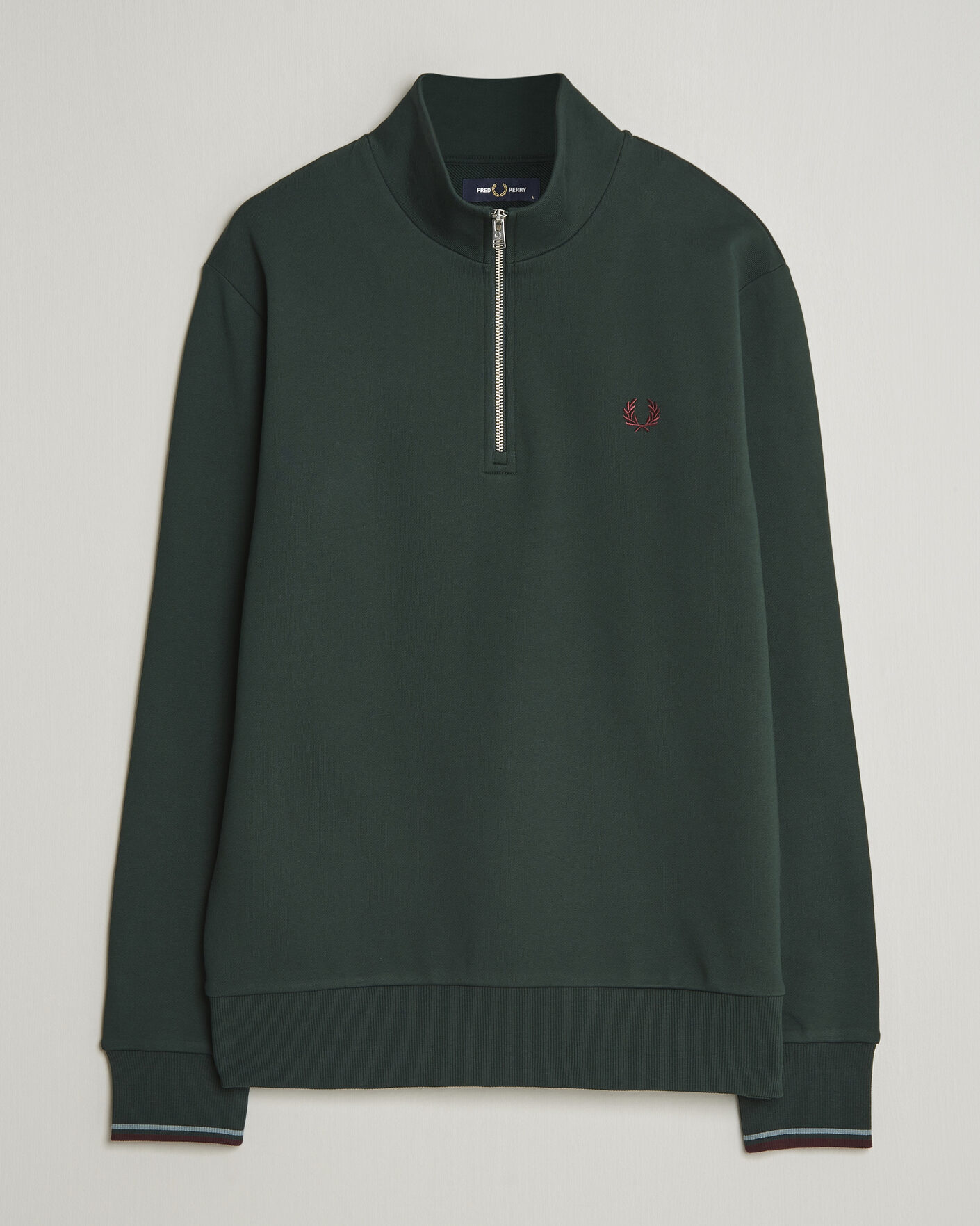 Hombres | Jerséis y prendas de punto | Fred Perry | Half Zip Sweatshirt Grassroots Green