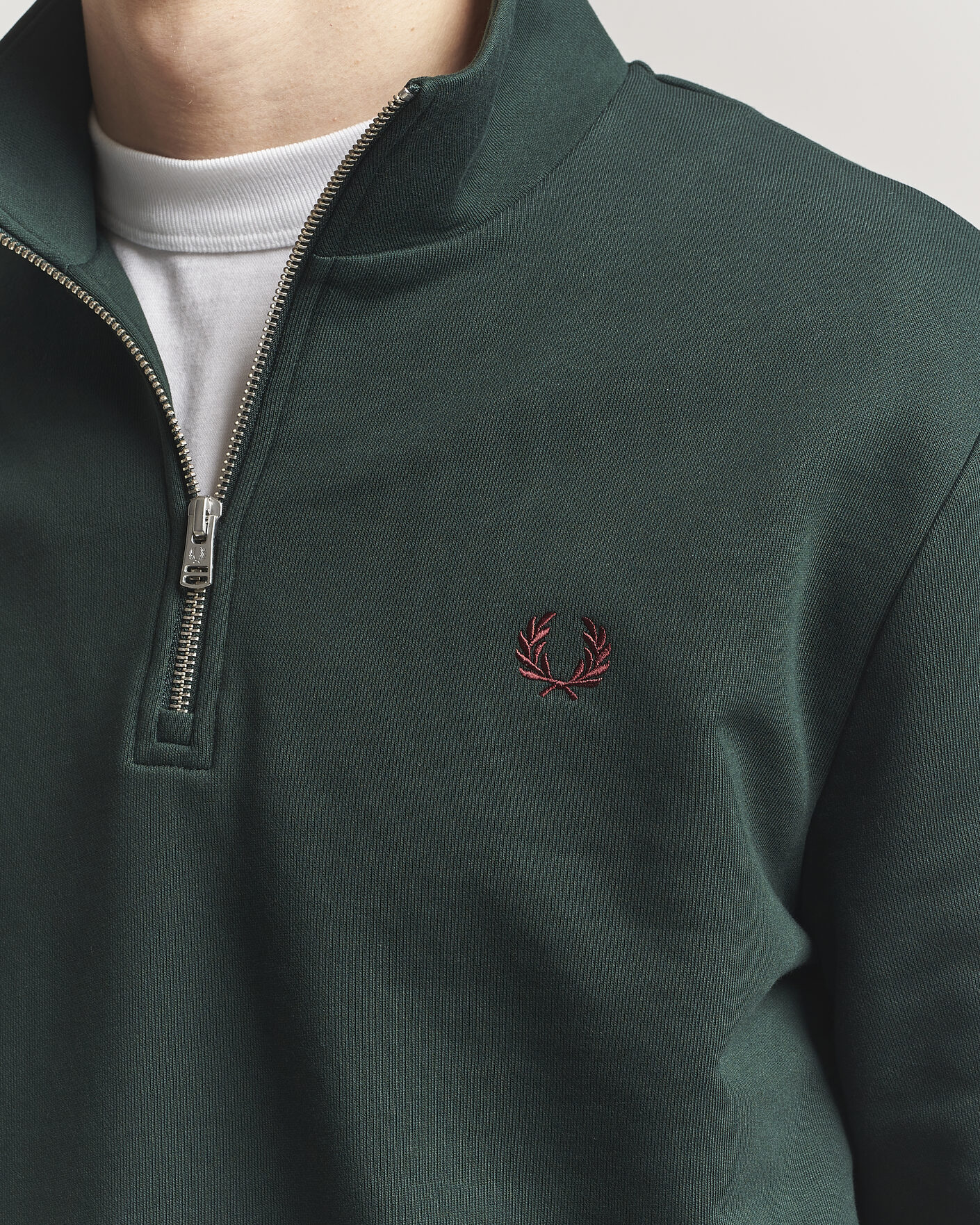 Hombres | Jerséis y prendas de punto | Fred Perry | Half Zip Sweatshirt Grassroots Green