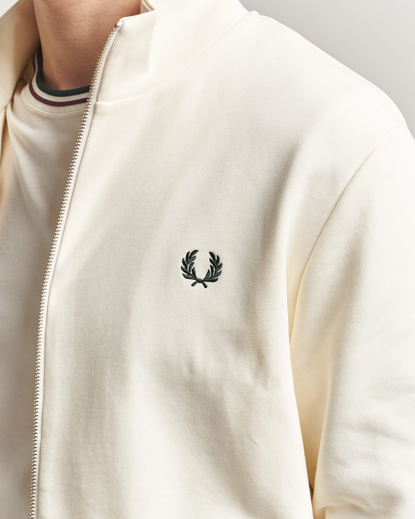 Hombres | Jerséis y prendas de punto | Fred Perry | Full Zip Sweatshirt Ecru