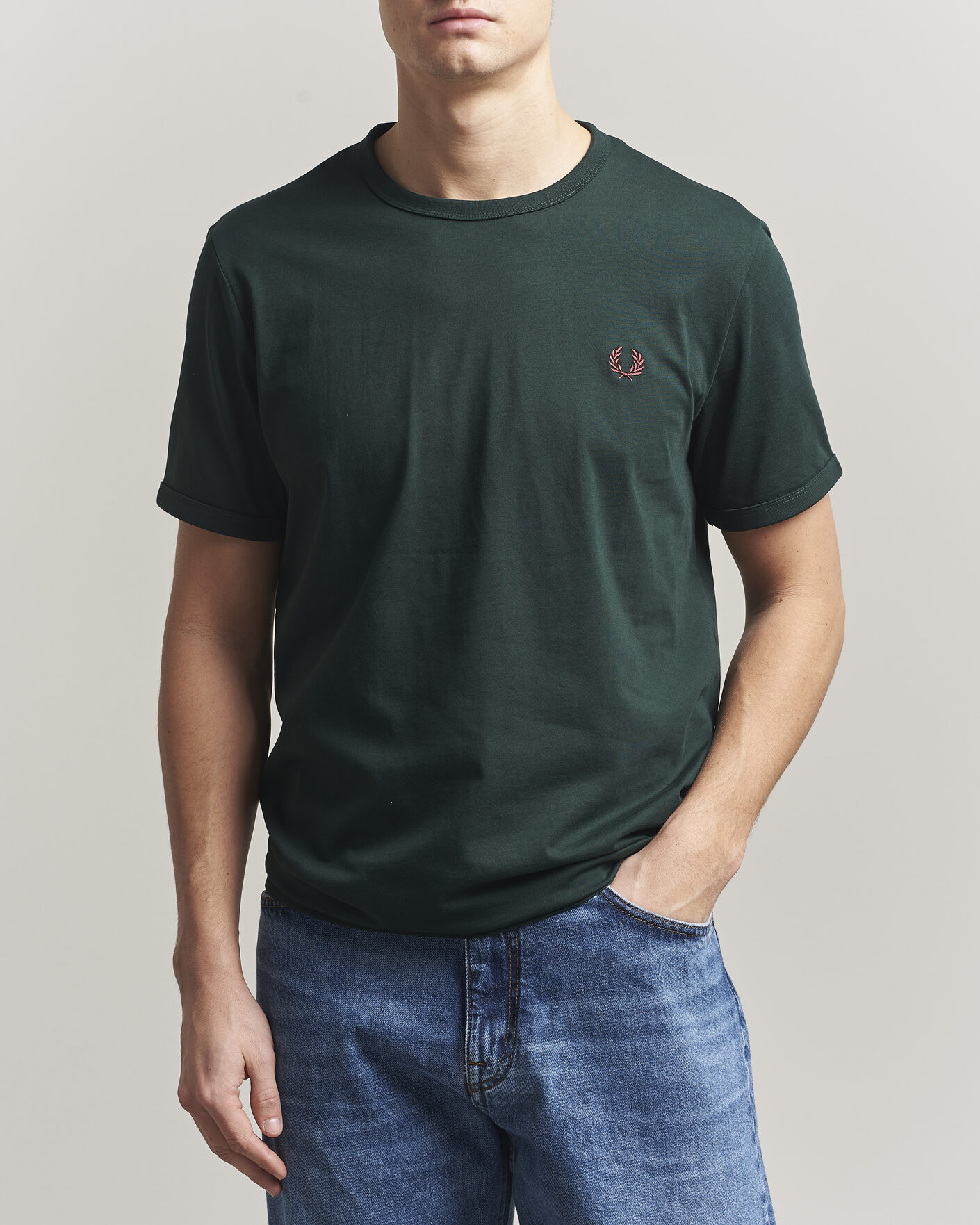 Hombres | Camisetas | Fred Perry | Ringer T-Shirt Grassroots Green