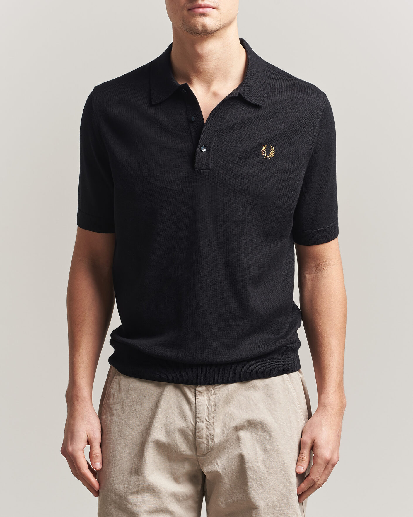 Hombres | Polos | Fred Perry | Cotton Knitted Polo Black