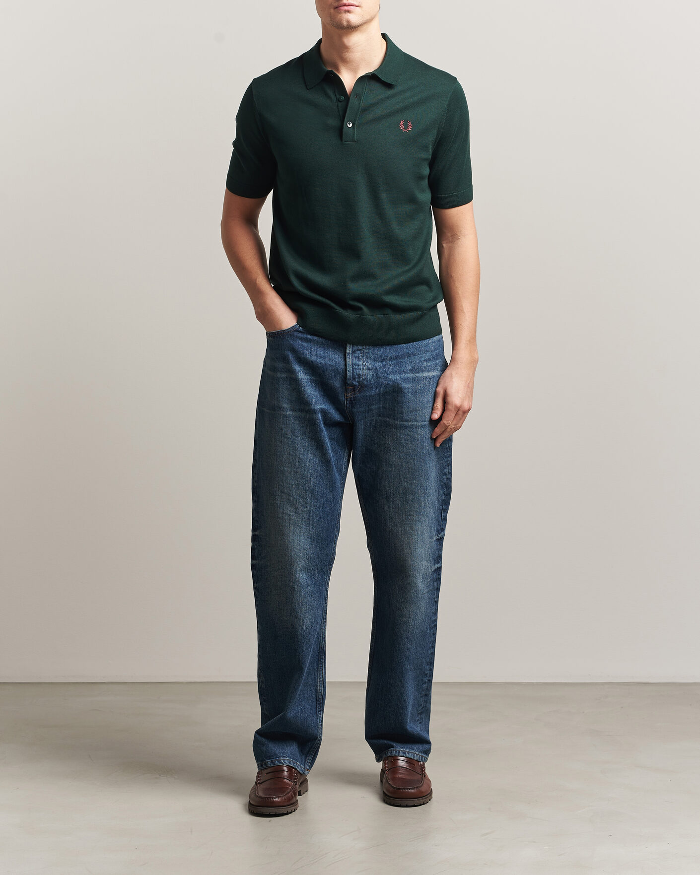 Hombres | Polos | Fred Perry | Cotton Knitted Polo Grassroots Green