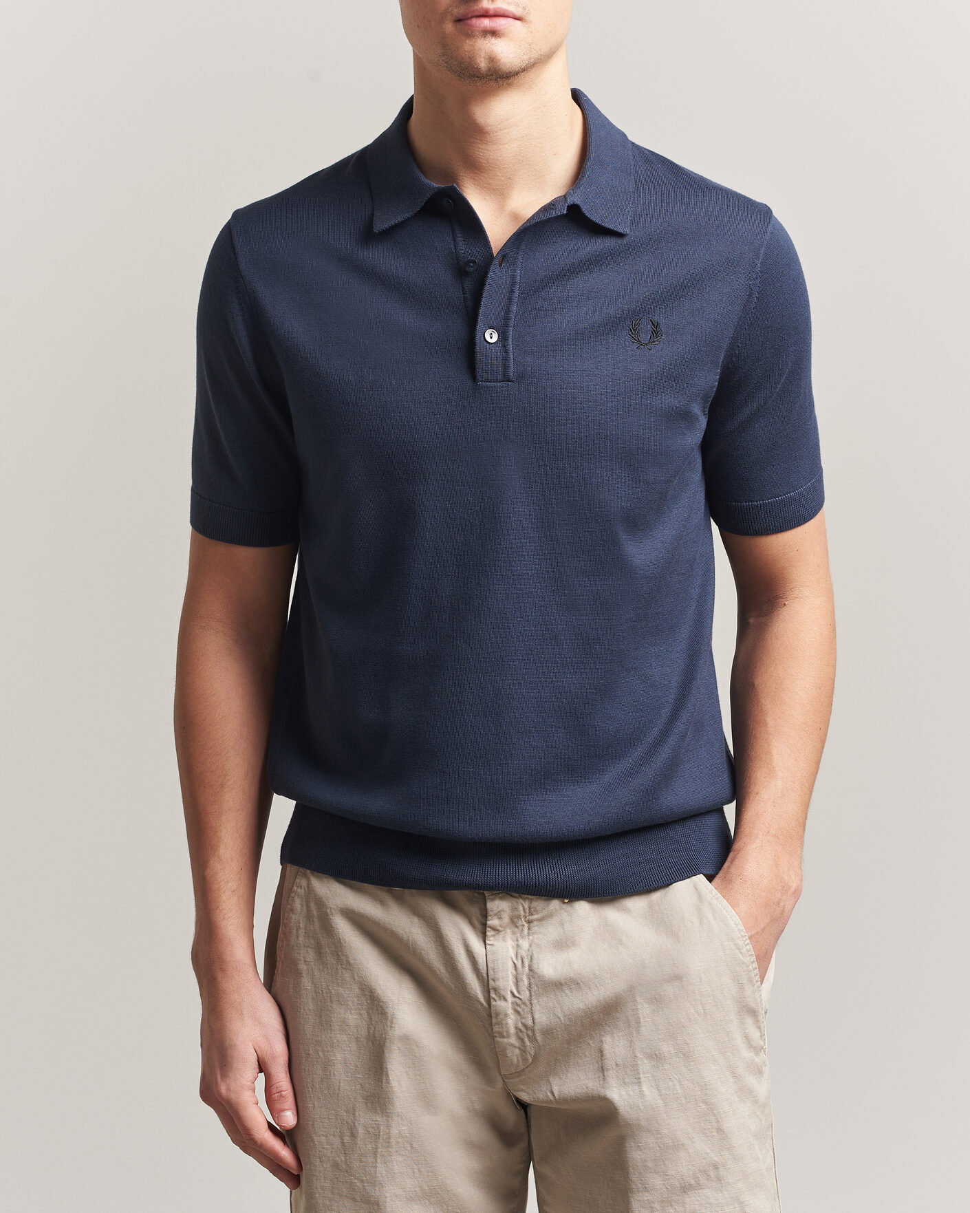 Hombres | Polos | Fred Perry | Cotton Knitted Polo Dark Airforce