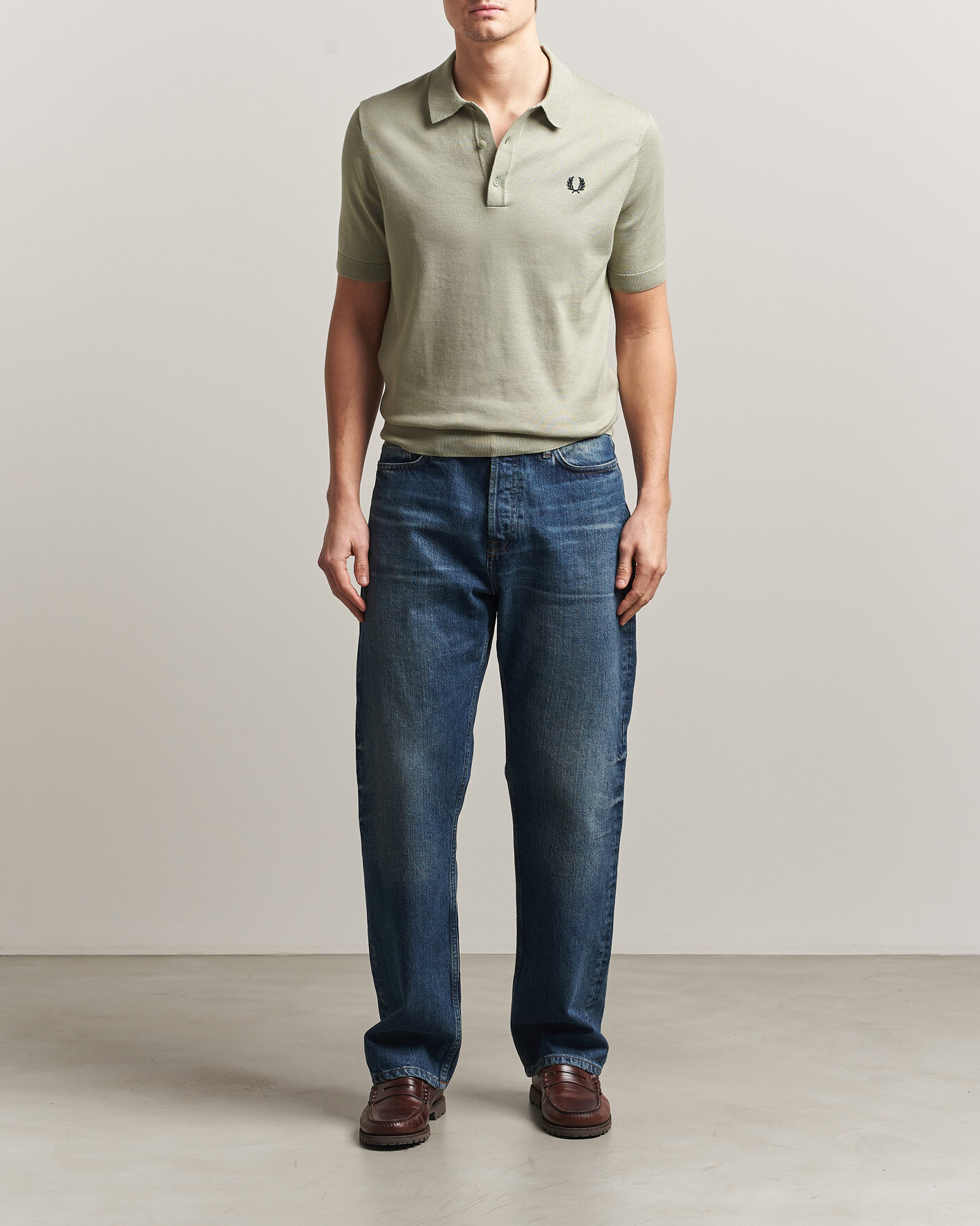 Hombres | Polos | Fred Perry | Cotton Knitted Polo Seagrass Green