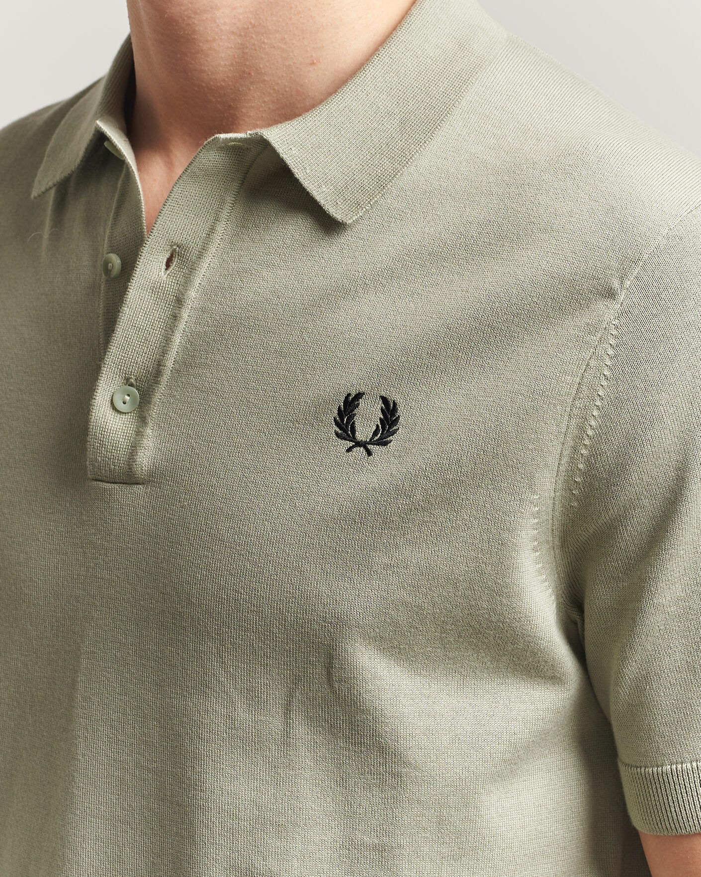 Hombres | Polos | Fred Perry | Cotton Knitted Polo Seagrass Green