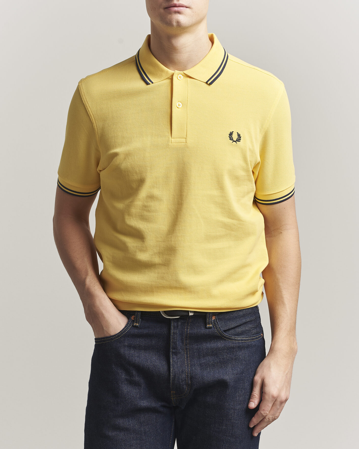 Hombres | Polos | Fred Perry | Twin Tipped Polo Shirt Lemon Yellow