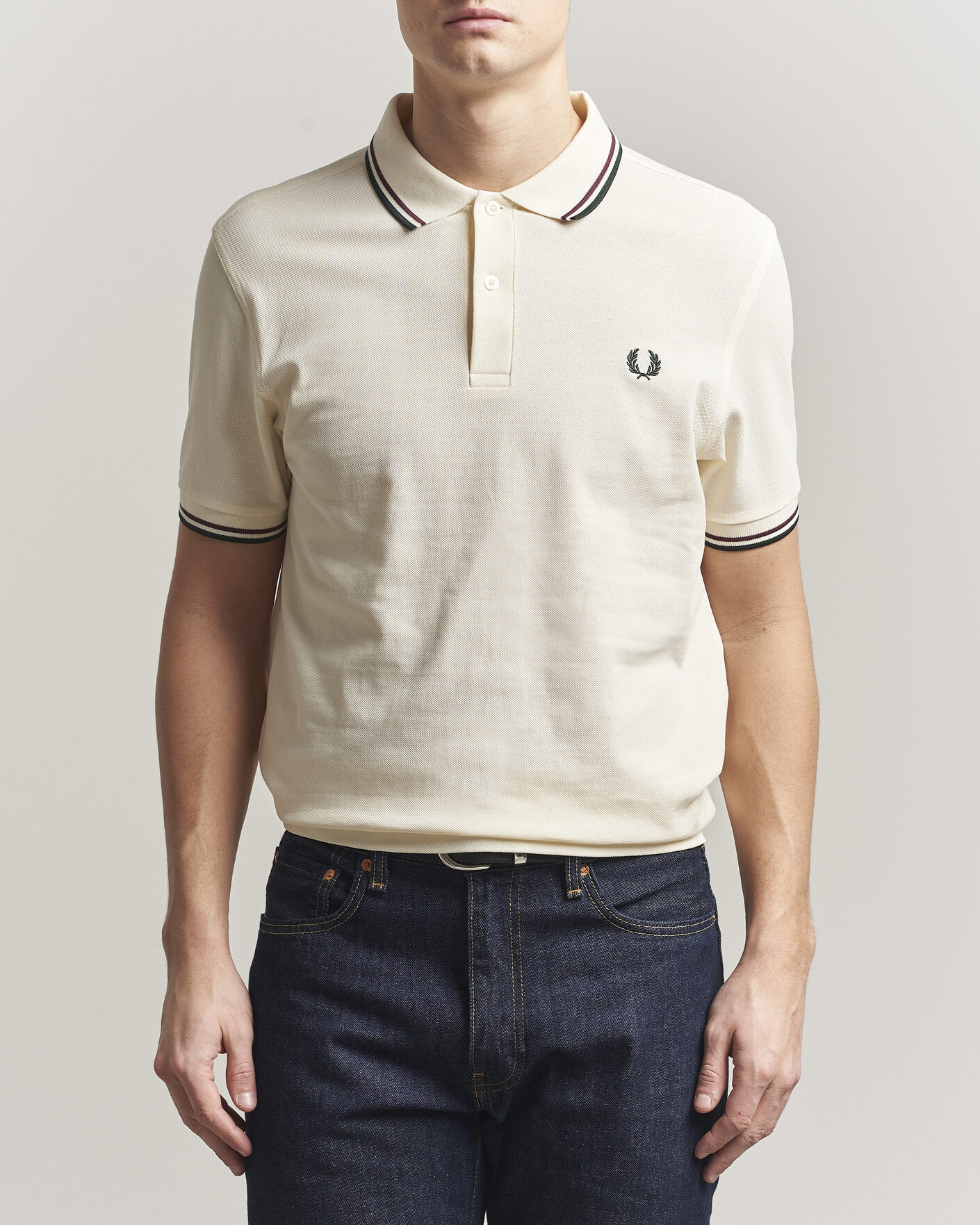 Hombres | Polos | Fred Perry | Twin Tipped Polo Shirt Ecru