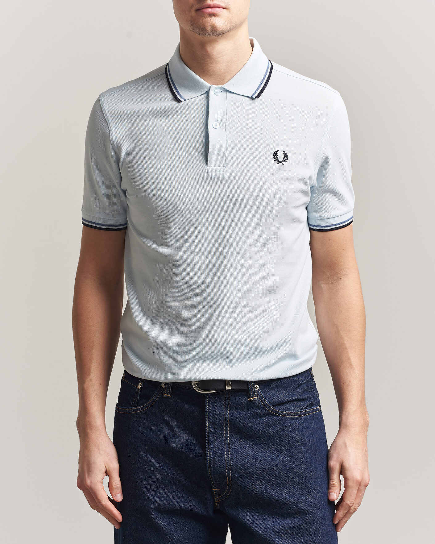 Hombres | Polos | Fred Perry | Twin Tipped Polo Shirt Light Ice