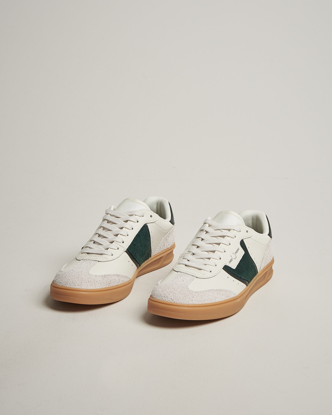 Hombres | Zapatillas | Fred Perry | B4 Leather/Suede Sneaker Light Ecru/Green