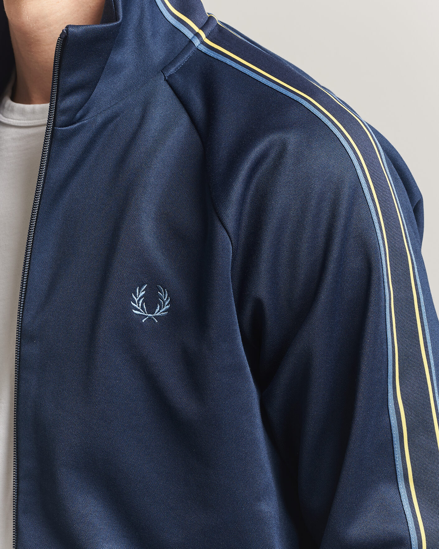 Hombres | Jerséis y prendas de punto | Fred Perry | Tramline Taped Track Jacket Tennis Blue