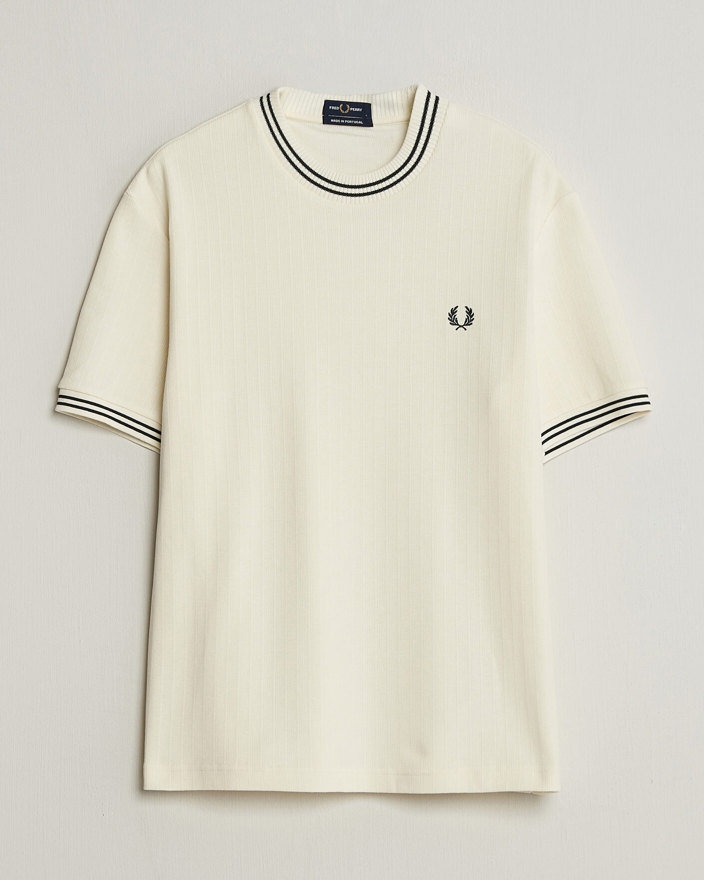 Hombres | Camisetas | Fred Perry | Rib Knitted T-Shirt Ecru
