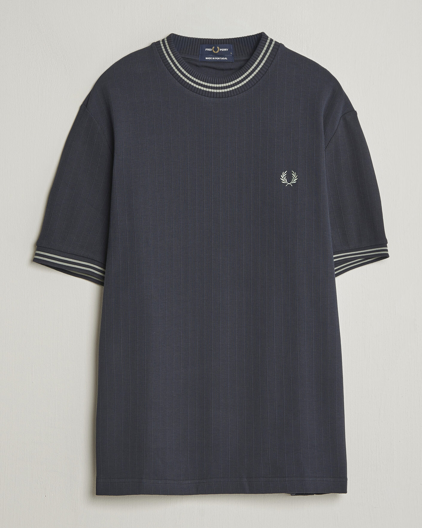 Hombres | Camisetas | Fred Perry | Rib Knitted T-Shirt Navy