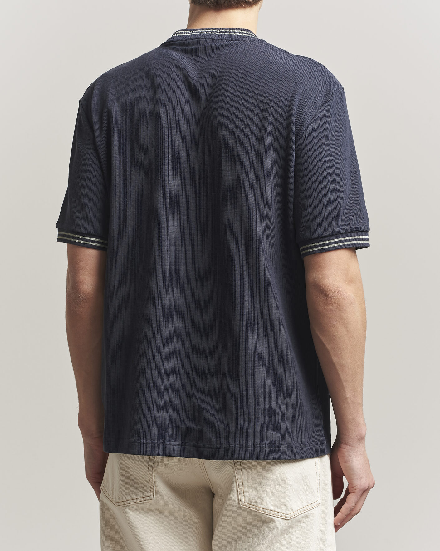 Hombres | Camisetas | Fred Perry | Rib Knitted T-Shirt Navy