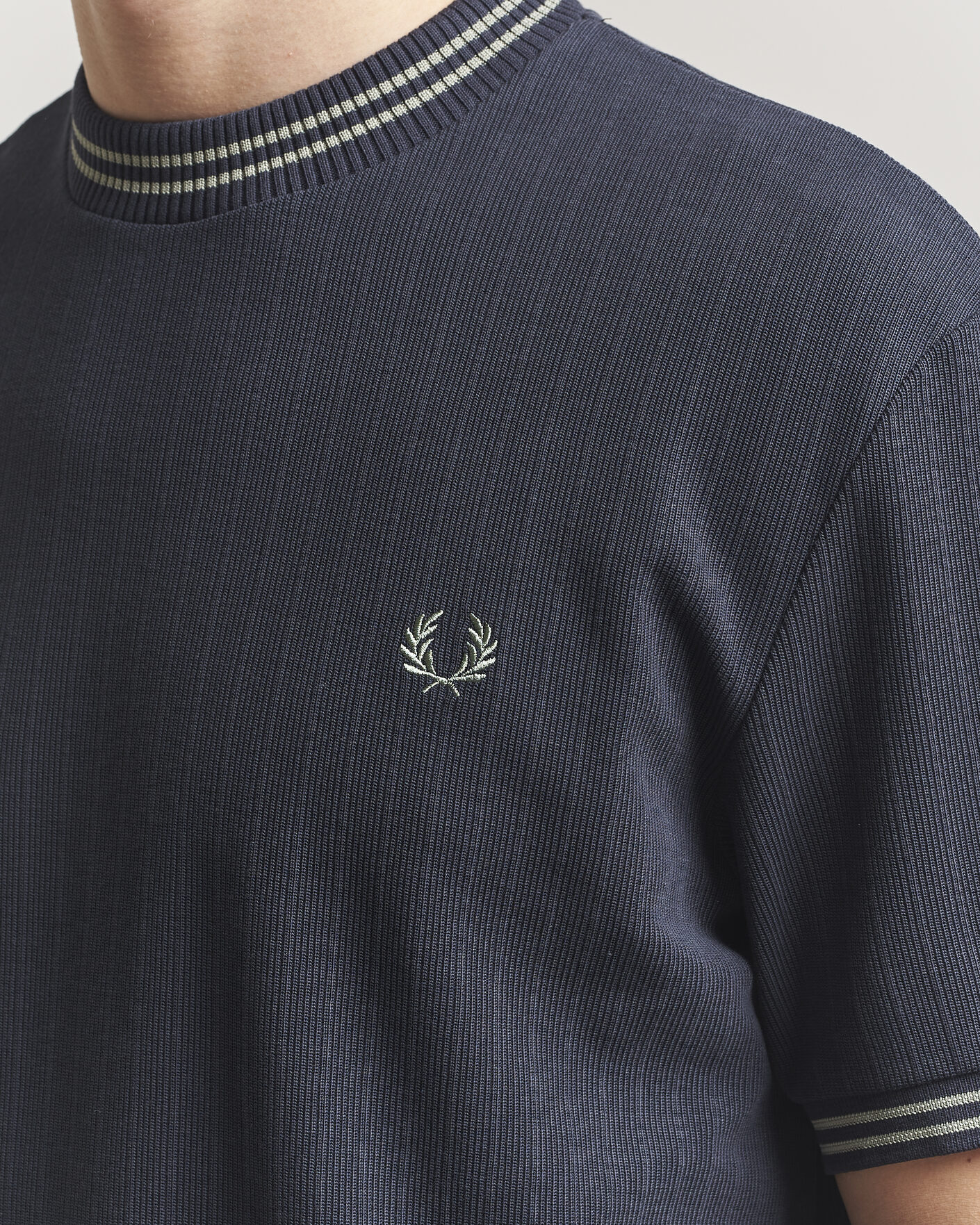 Hombres | Camisetas | Fred Perry | Rib Knitted T-Shirt Navy