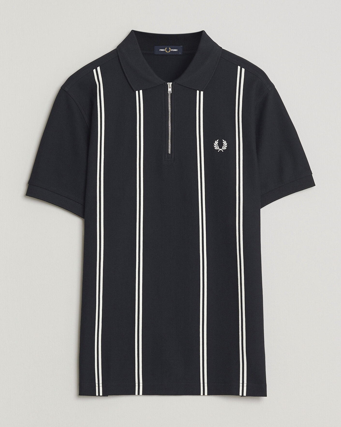 Hombres | Polos | Fred Perry | Vertical Striped Polo Navy