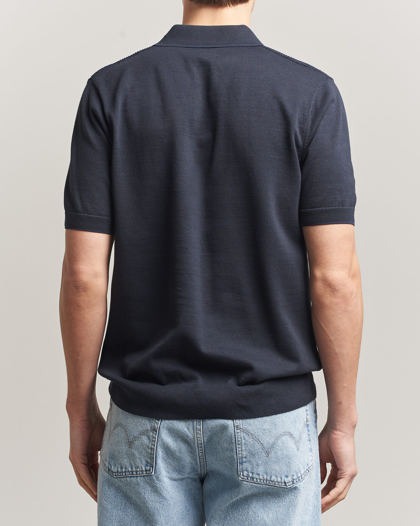 Hombres | Polos | Fred Perry | Waffle Knitted Polo Navy