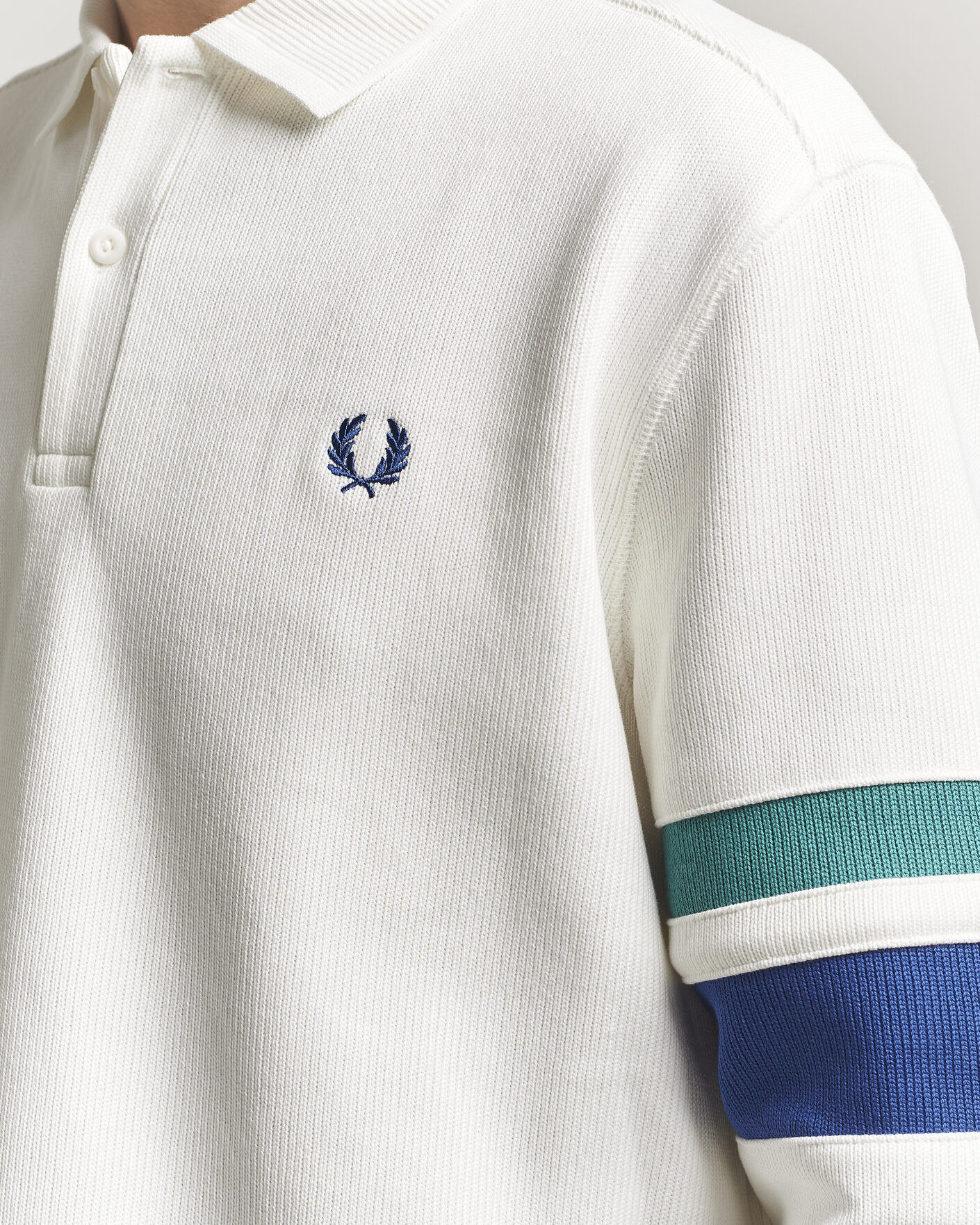 Hombres | Jerséis y prendas de punto | Fred Perry | Tipped Sleeve Rugger Snow White