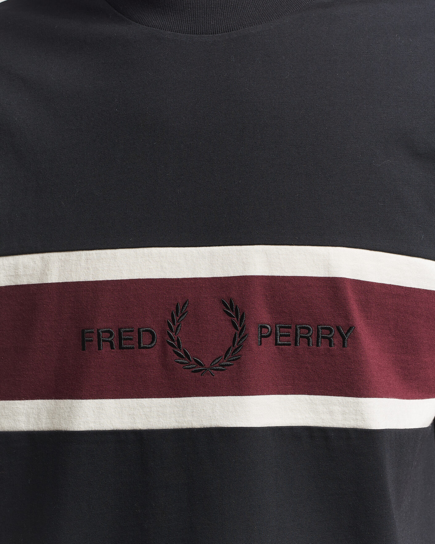 Hombres | Camisetas | Fred Perry | Embroidered Paneled T-Shirt Black