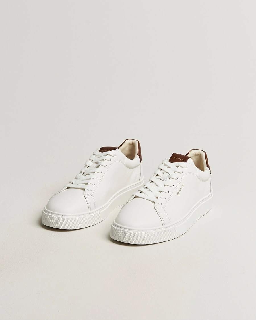 Hombres | Zapatillas | GANT | Mc Julien Leather Sneaker White/Dark Tan