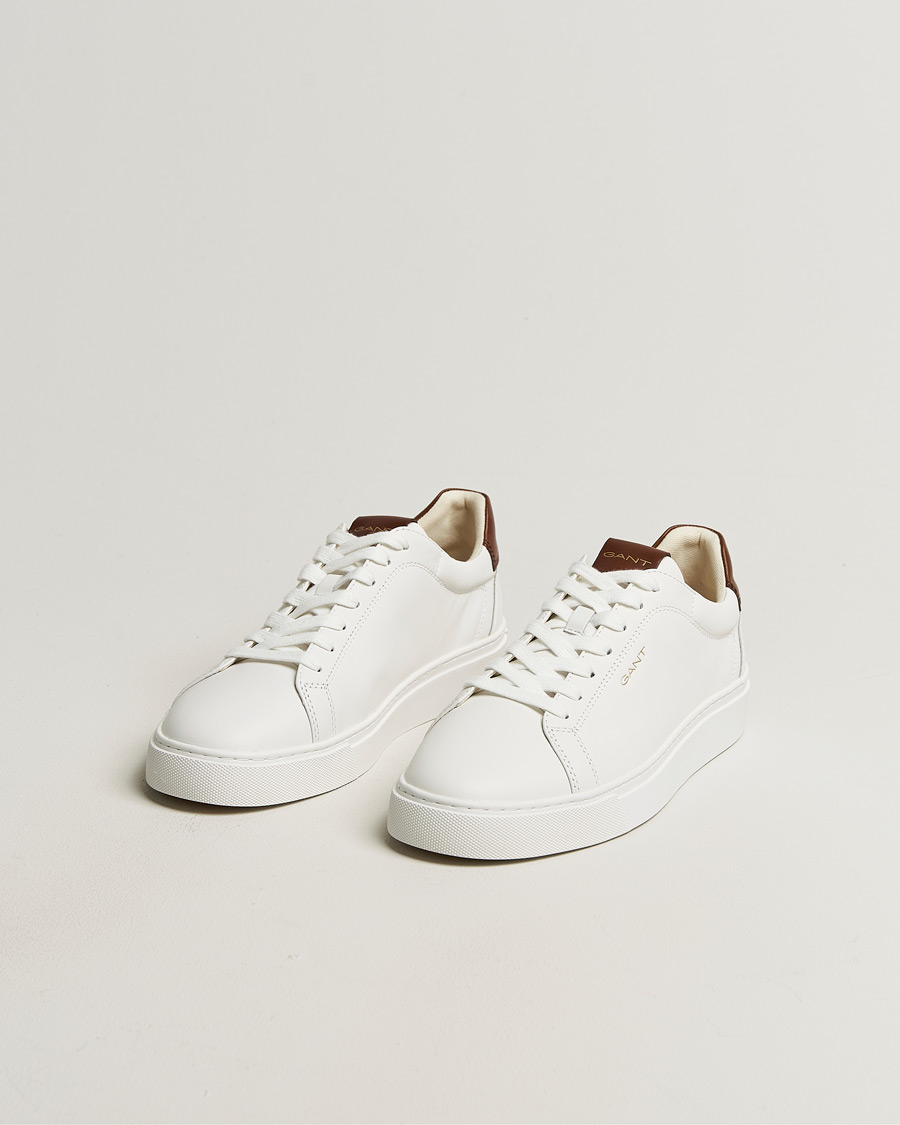 Hombres | Zapatillas | Gant | Mc Julien Leather Sneaker White/Dark Tan
