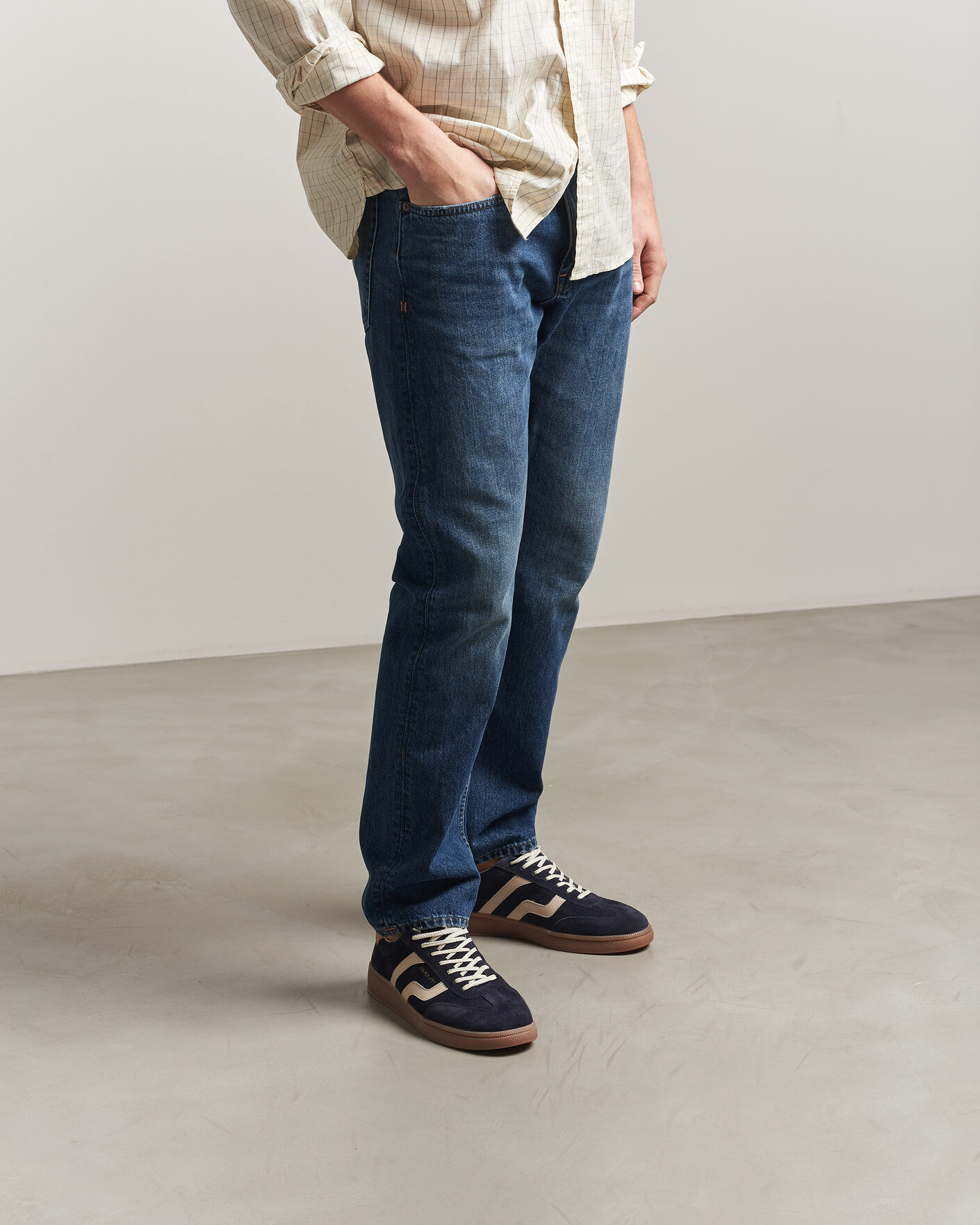 Hombres | Zapatillas | GANT | Cuzmo Suede Sneaker Marine/White