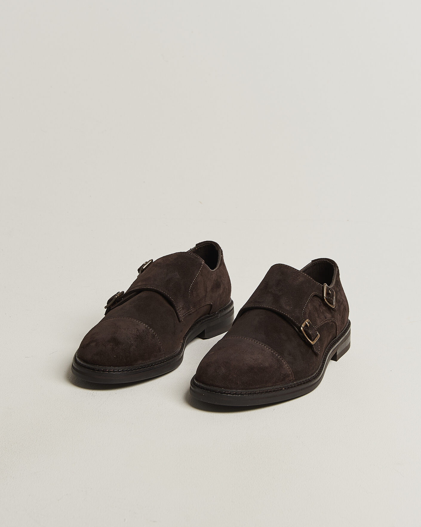 Hombres | Zapatos monk strap | Gant | Bidford Suede Double Monkstrap Dark Brown