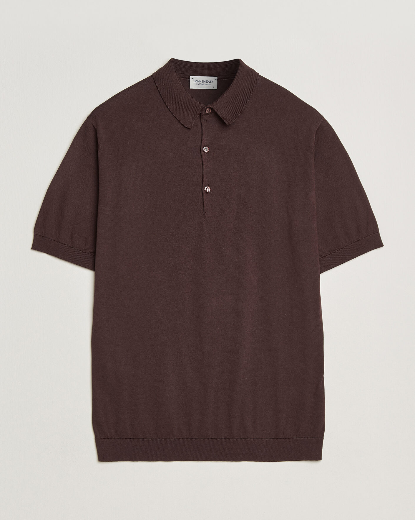 Hombres | Polos | John Smedley | Adrian Slim Fit Sea Island Cotton Polo Raisin Brown