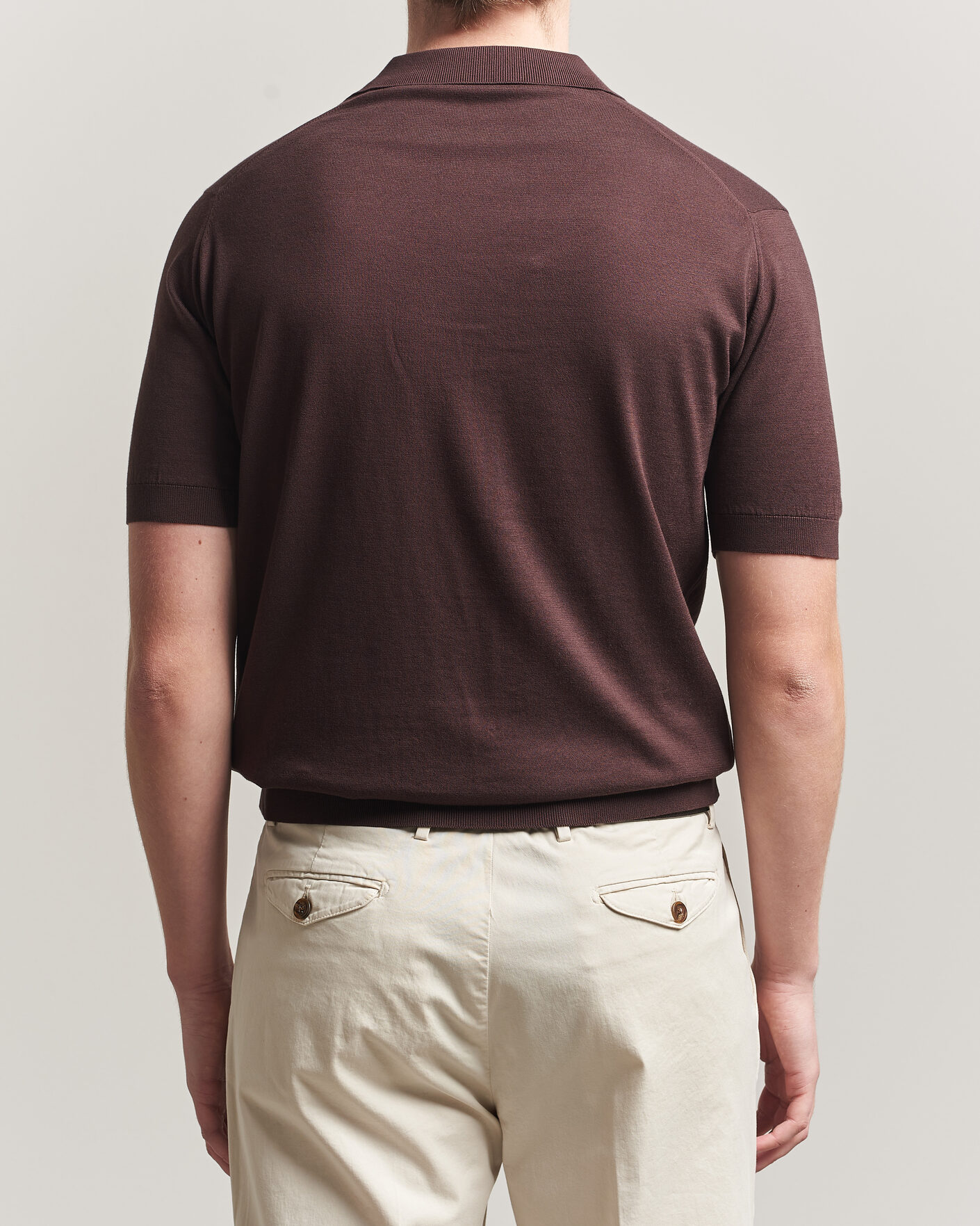 Hombres | Polos | John Smedley | Adrian Slim Fit Sea Island Cotton Polo Raisin Brown